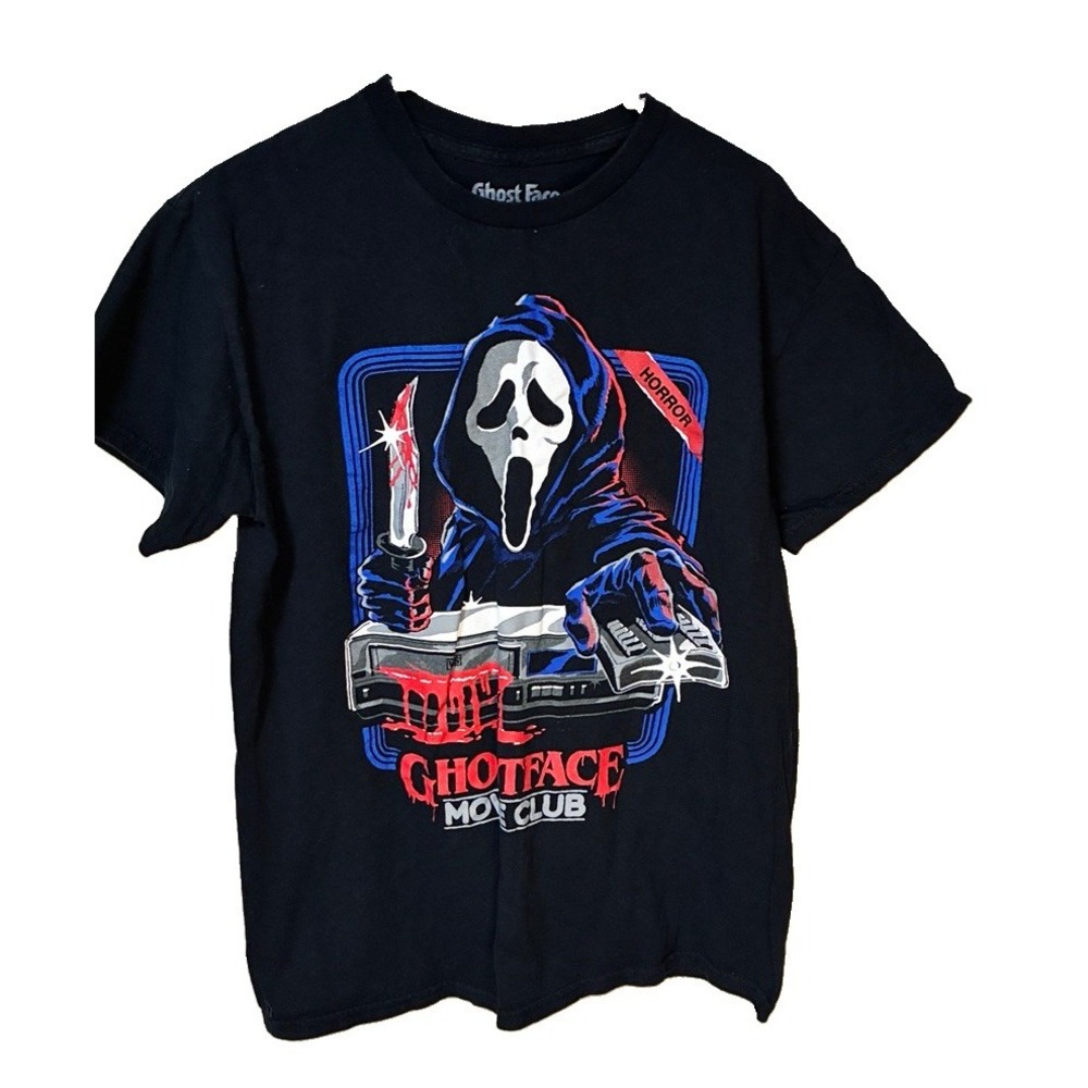 Ghost Face Horror Movie T-Shirt โ Scream Ghostface Graphic Tee, Medium, Spencers